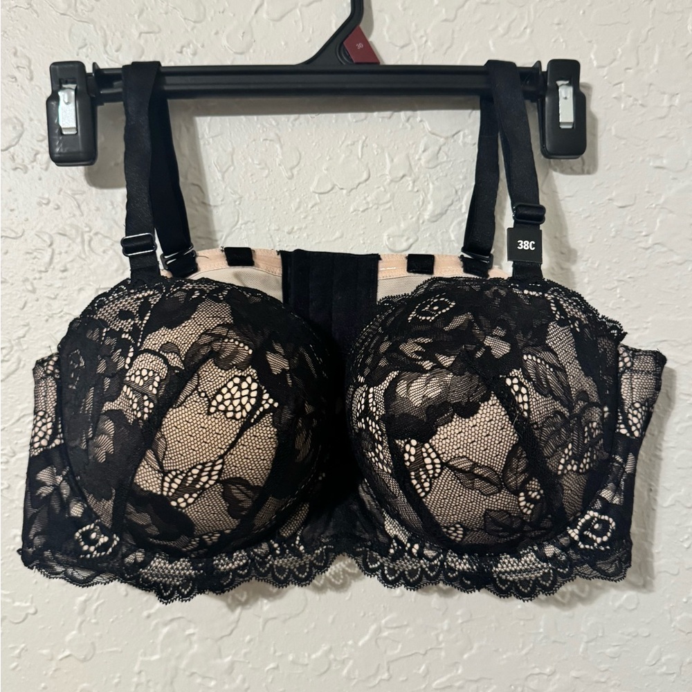 Torrid Black Lace Strapless Convertible Bra